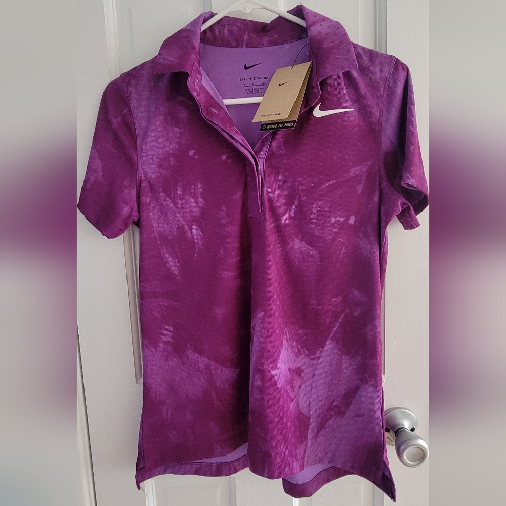 Nike Purple Tie-Dye Short Sleeve Polo